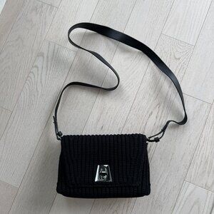 AKRIS | Black Anouk Small Day Knit Crossbody Bag